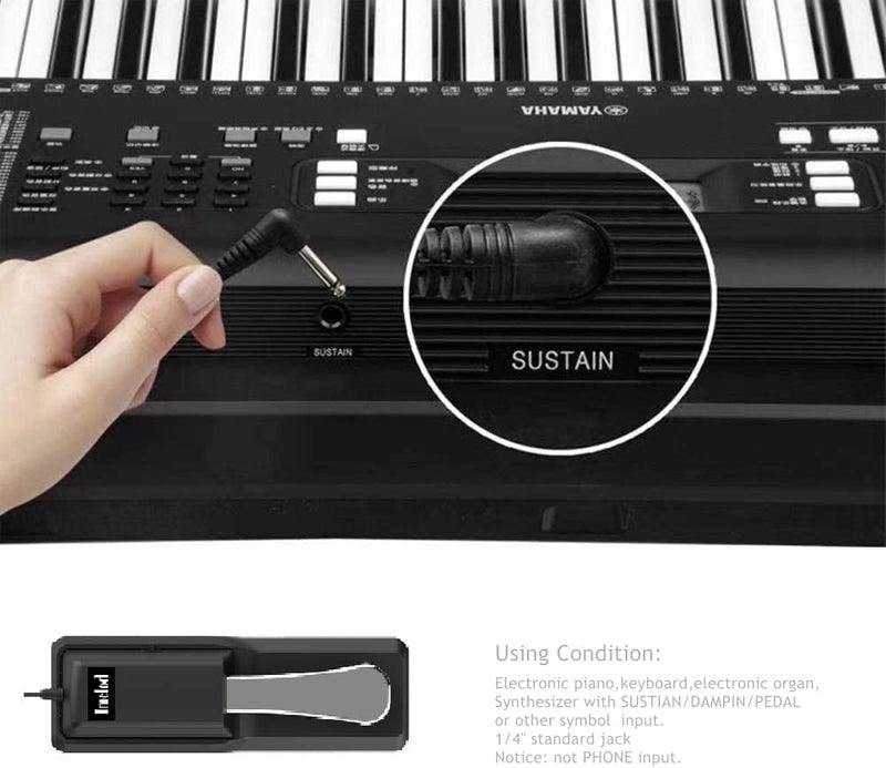 Imelod Digital Piano and Keyboard Sustain Pedal for Yamaha,Roland,Casio,Korg,Behringer,Moog - Universal Foot Pedal Black - Image 2
